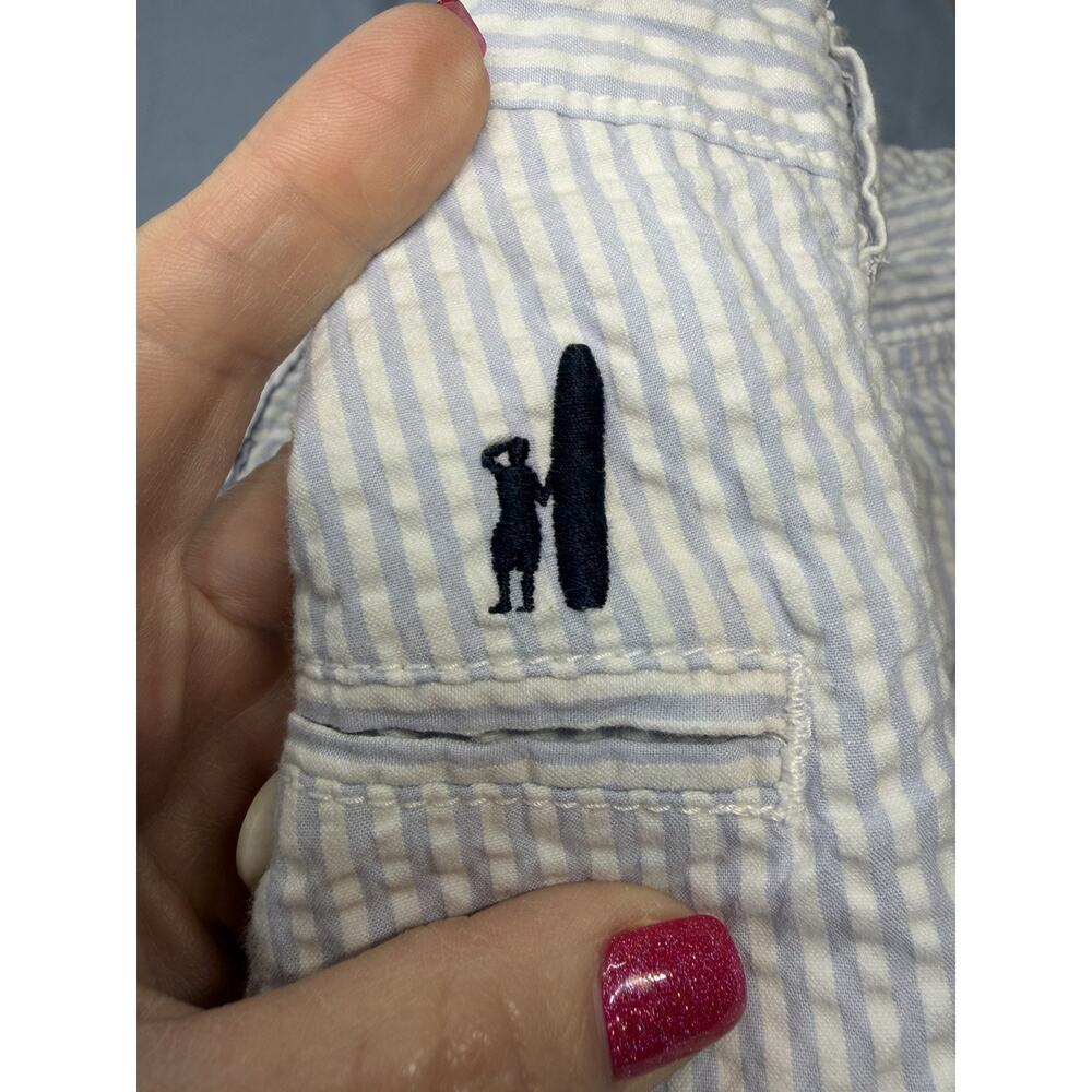 Johnnie O Shorts Mens 36 Blue White Pinstripe Surfsuckers Seersucker Casual